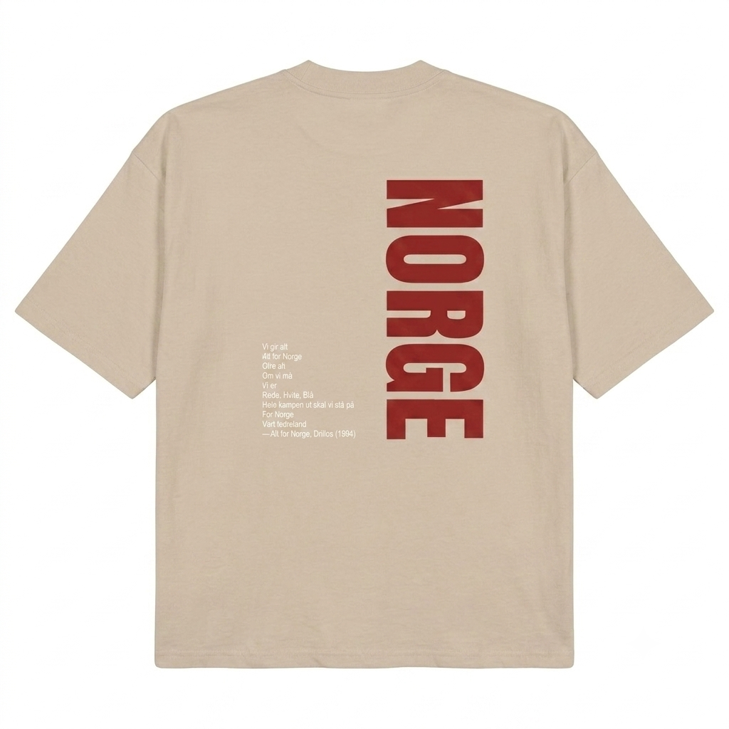Norge Minimalistisk Oversized Supporter T-Skjorte – VM 2026