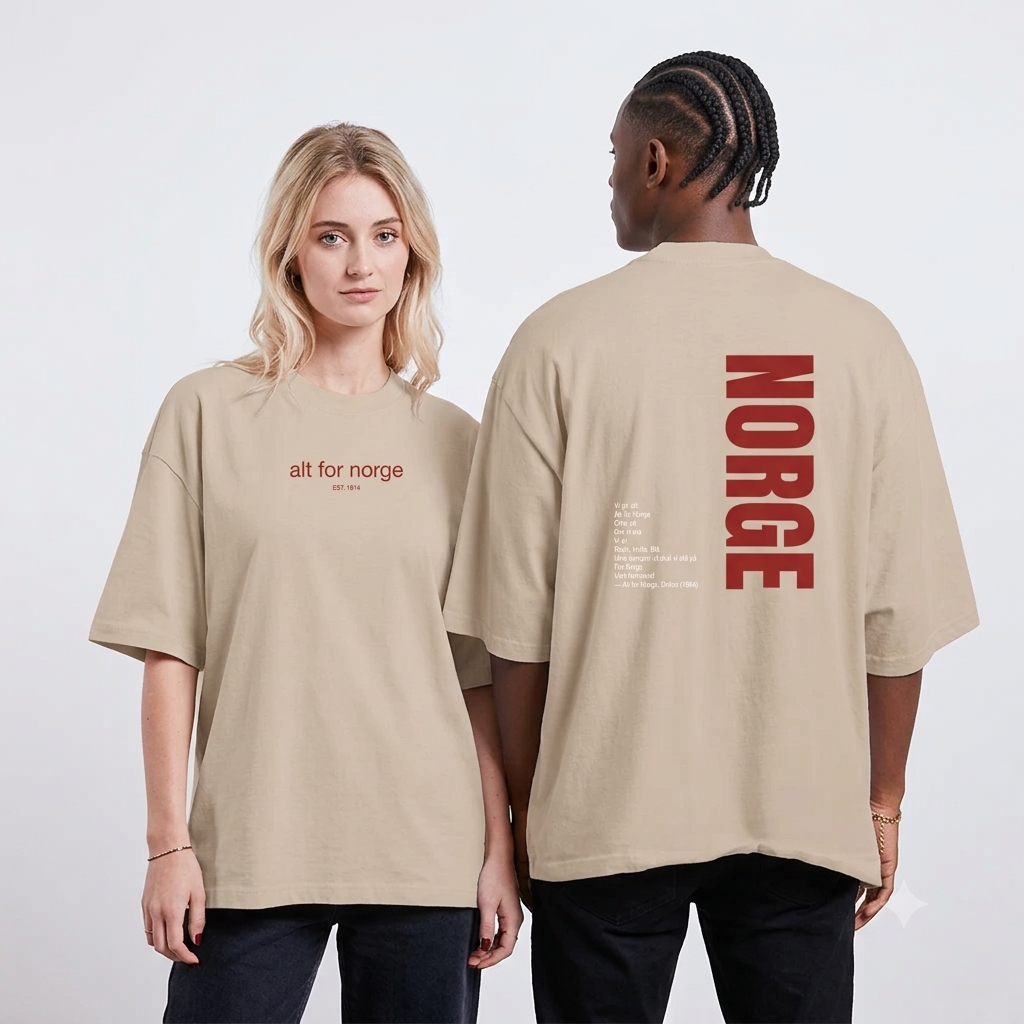 Norge Minimalistisk Oversized Supporter T-Skjorte – VM 2026
